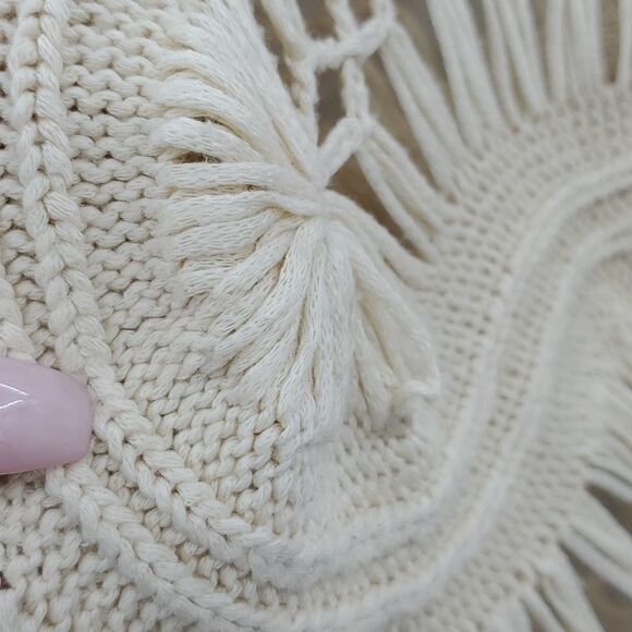 Lilian XL Women's Crochet Short Sleeve Open Knit Sweater Cream - Picture 15 of 17